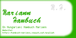 mariann hambuch business card